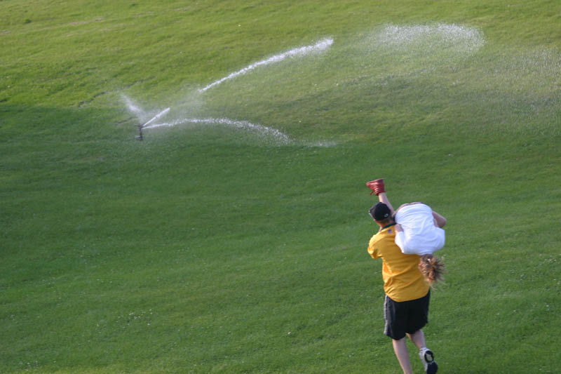 Jimmy and Erin in Sprinkler